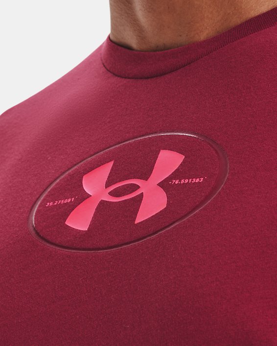 Men's UA Armour Repeat Short Sleeve, Pink, pdpMainDesktop image number 3